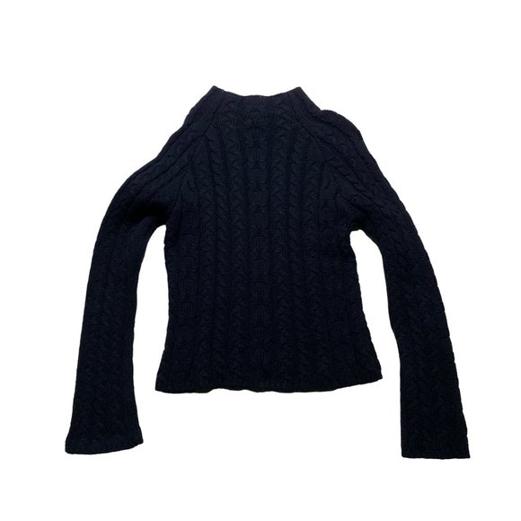 Old Navy Cable Knit Sweater Womens Size Large Black Pullover Stretch - Picture 7 of 7